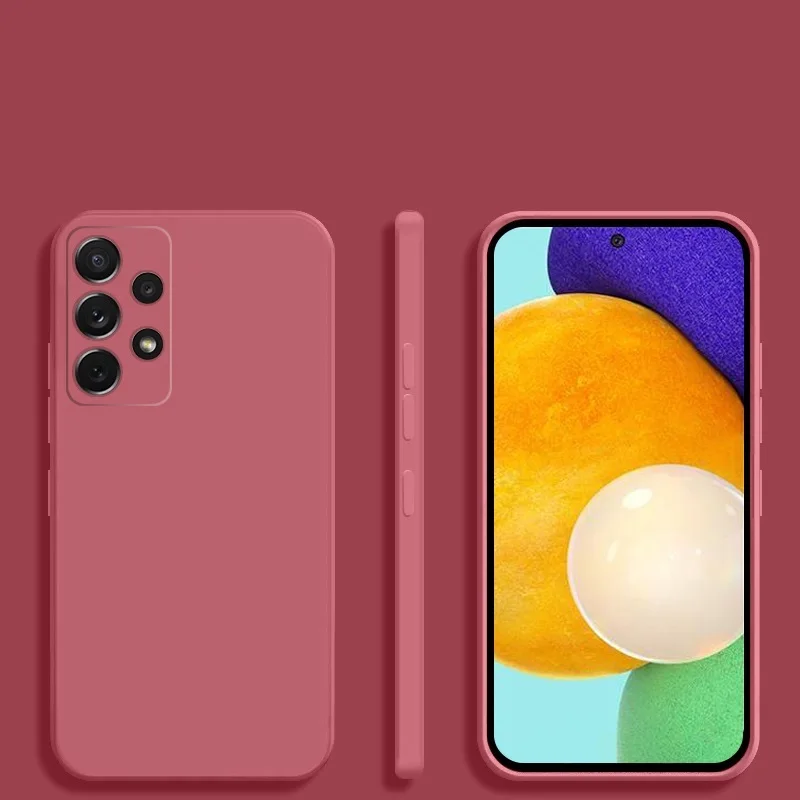 

Case For Samsung Galaxy A52 A72 A02S A51 A71 A21S A31 A51 A71 S20 FE S21 Ultra Note 20 Coque Square Liquid Silicone Soft Cover