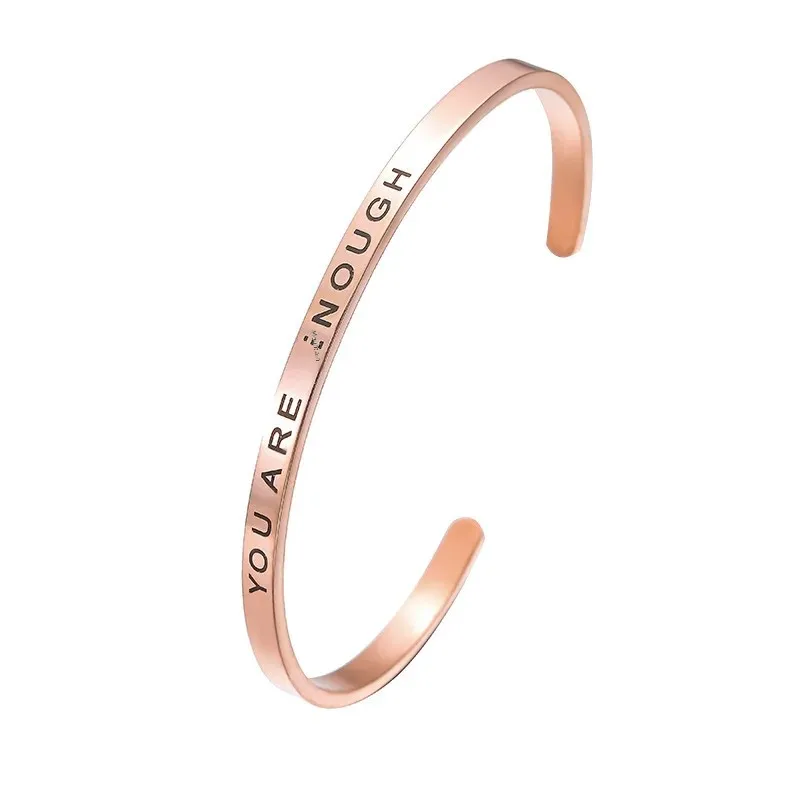 Простой браслет из титановой стали с буквами 4 мм невыцветающий регулируемый