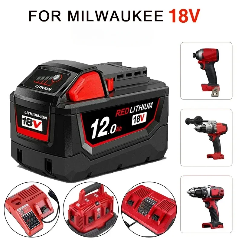 18 В 12 0 Ач замена литиевой батареи Milwaukee M18 XC 48-11-1860 48-11-1850 48-11-1840 48-11-1820