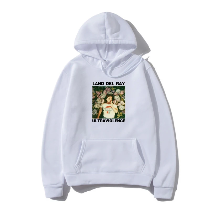 

Новинка, черно-белая верхняя одежда с логотипом «Лана Дель Рей», свитшот с капюшоном XS - 2XL