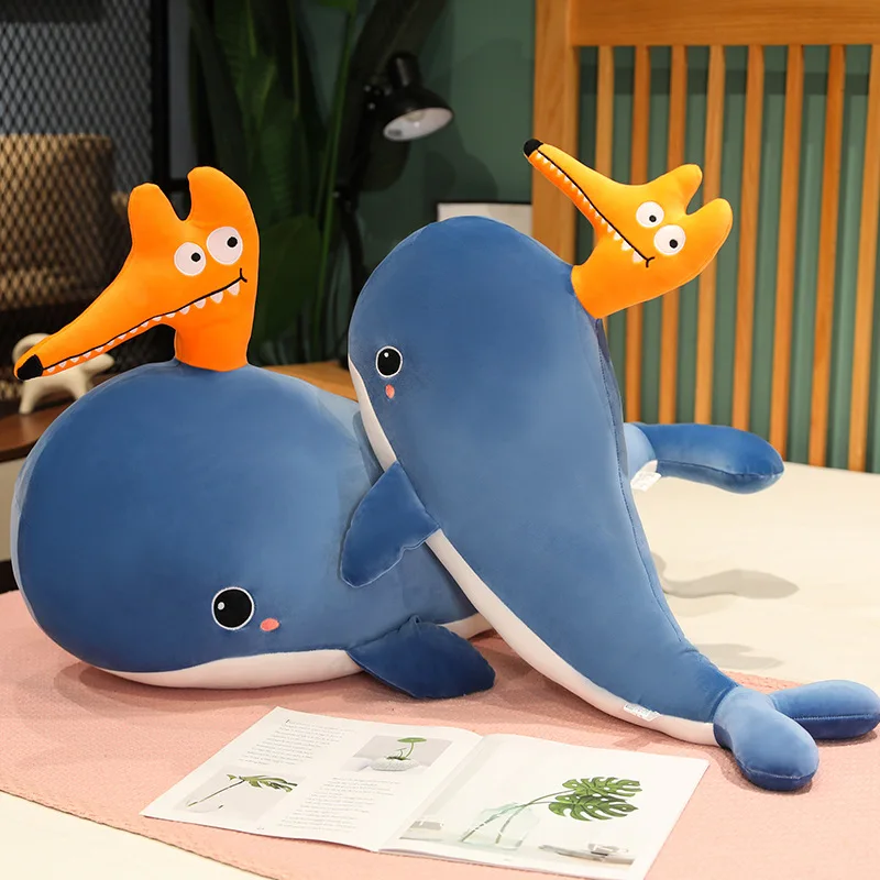 

70/90 см креативные плюшевые игрушки лиса КИТ кавайный большой синий кит с лисицей плюшевая подушка мягкая набивная подушка в виде животного подарок на день рождения