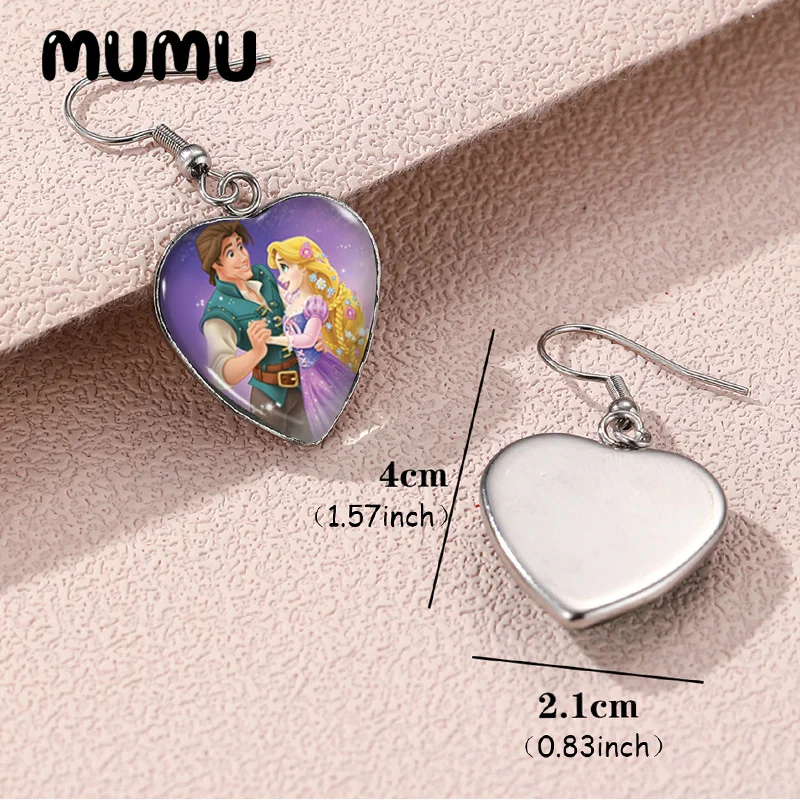 Новинка 2024 серьги-подвески в форме сердца Рапунцель украшения ручной работы