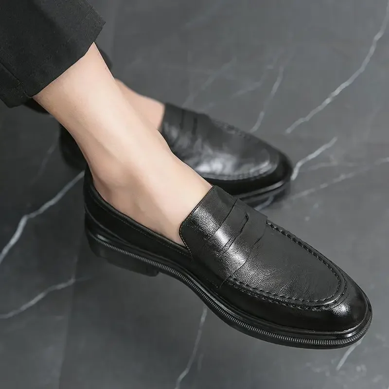 

Мужская обувь Новинка 2023 черная деловая одежда кожаные туфли мужские в британском стиле для осени свадьбы работы спорта отдыха на лето