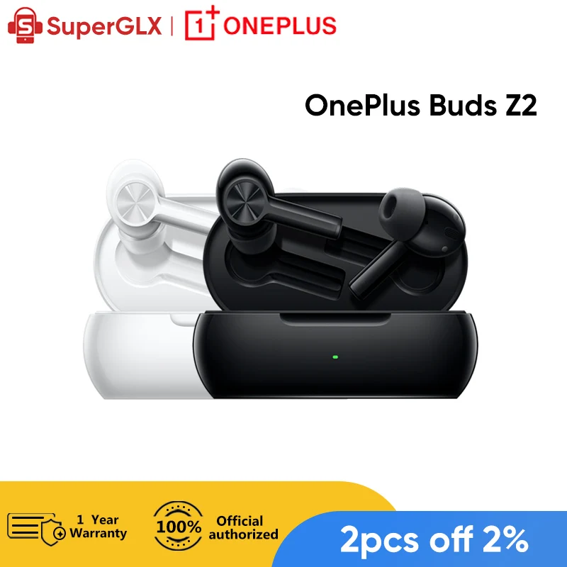 

OnePlus Buds Z2 Z 2 TWS bluetooth Headphone 40dB Active Noise Cancellation Oneplus 10 Pro 9RT 8T NORD 2 True Wireless Stereo