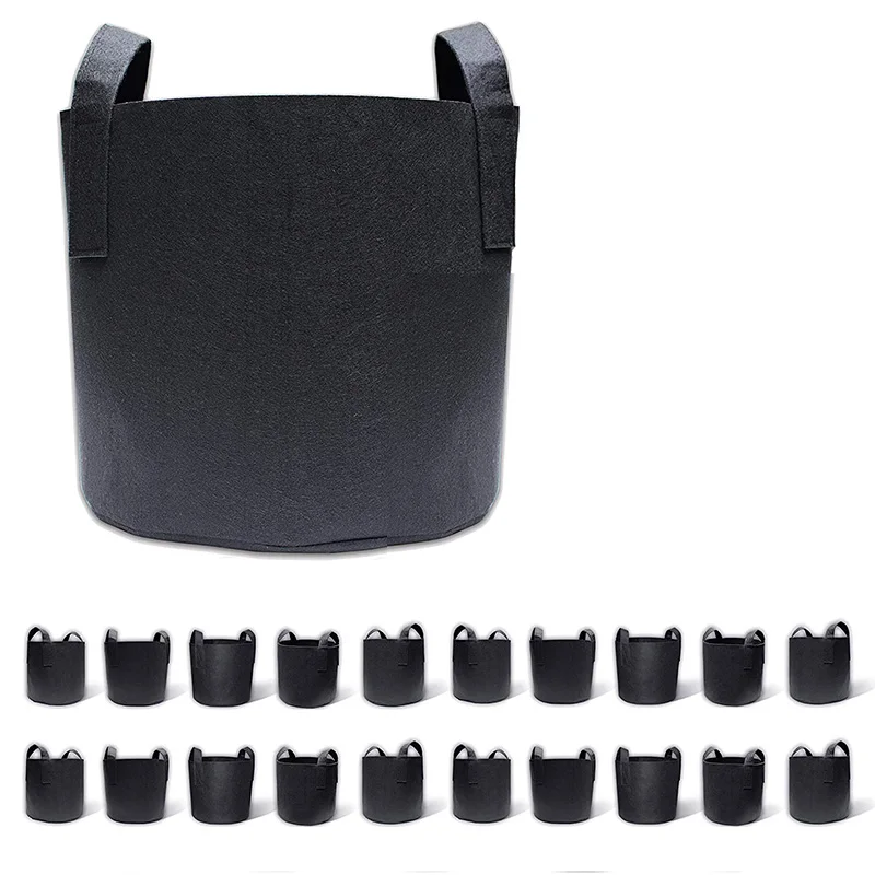 

Promotion! 20-Pack 2 Gallon Grow Bags, Fabric Pots Container Aeration Fabric Pots With Handles, Pot For Plants
