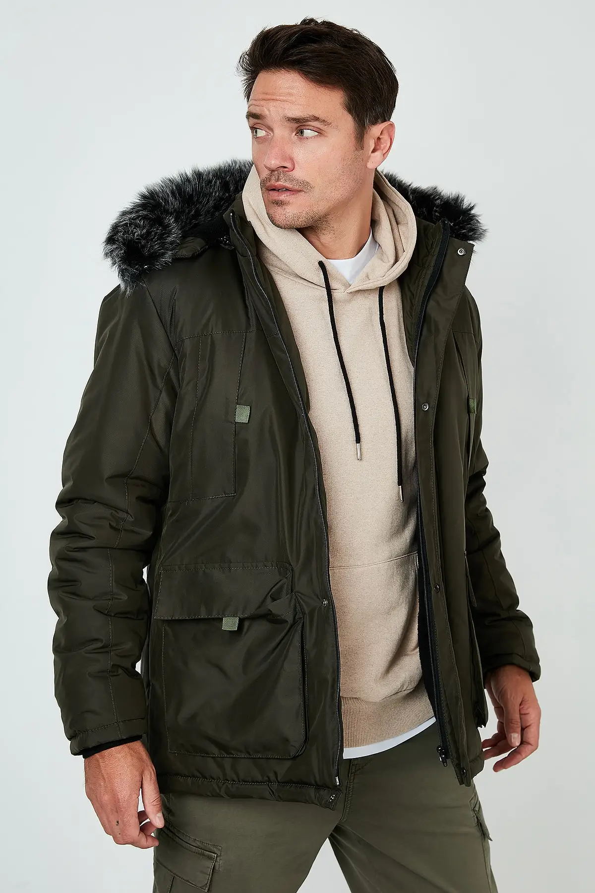 Slim Fit Hooded Pocket Coat for 5761100