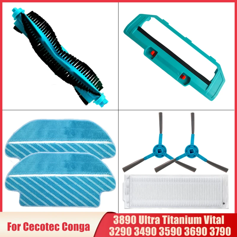 For Cecotec Conga 3290 3390 3490 3590 3690 3790 3890 Ultra Titanium Vital Vacuum Cleaner Main Brush Hepa Filter Mop Cloth Parts