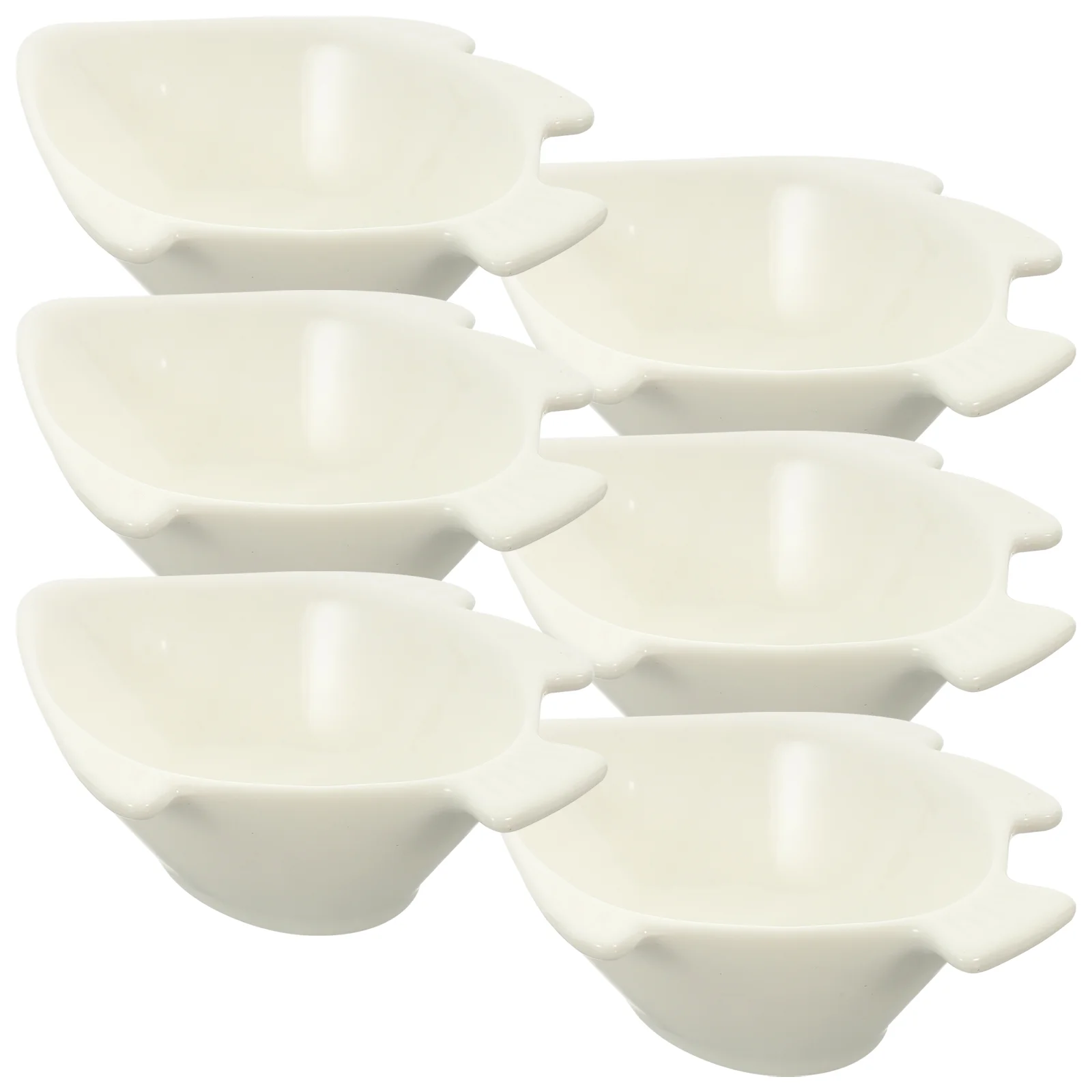 

6 Pcs Fish Shaped Ceramic Dish Hot Pot Set Small Dish Oil Seasoning Plate Ceramics Dip Bowl Mini Bowls Sauce Dipping Dish