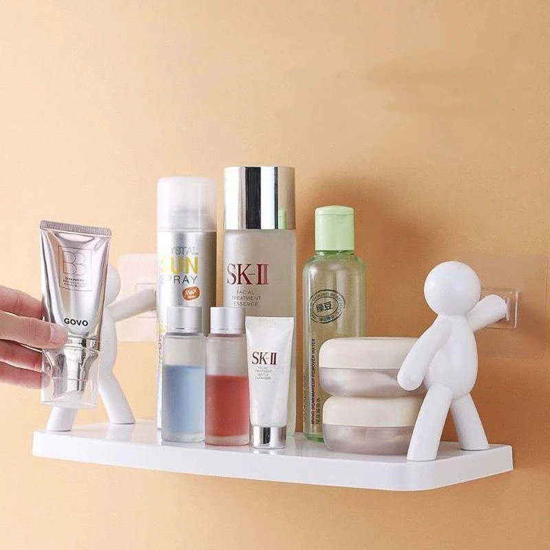 

Бытовая простая настенная вешалка без пробивания отверстий, вешалка для ограждения в форме человека, крючок, полка для ванной комнаты с крючком, кухонная вешалка для хранения