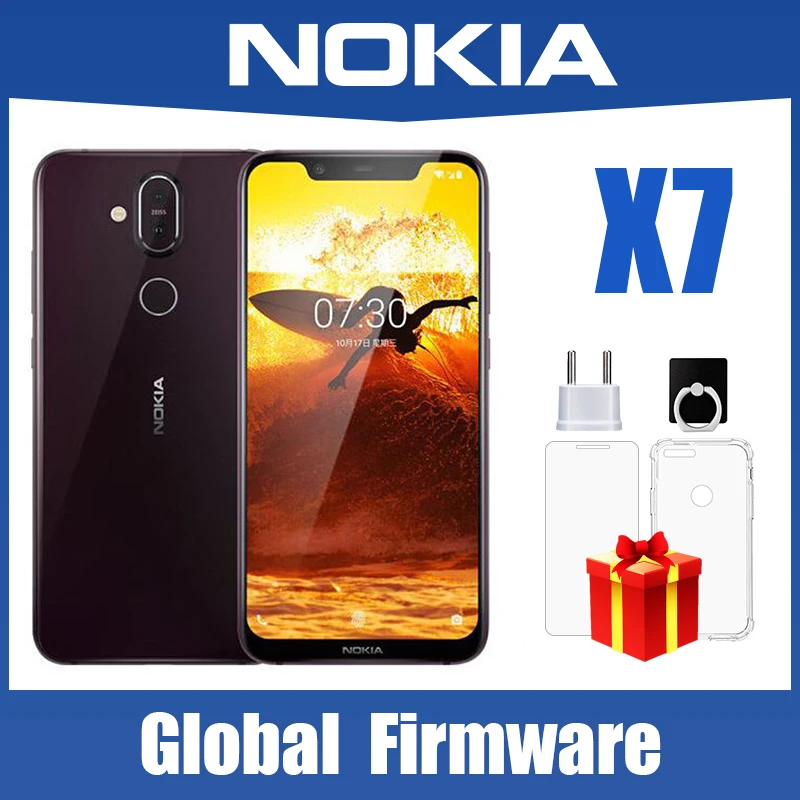 

Nokia X7 Cellphone Nokia 8.1 Smartphone 6.18" inches Snapdragon 710 Octa Core Android 20MP Mobile Phone Fast charging 18W