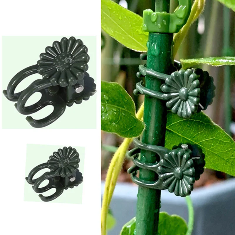 

50Pcs Invisible Plant Flower Fixed Buckle Non-trace PP Orchid Clip Multipurpose Green/Brown Garden Supplies For Household