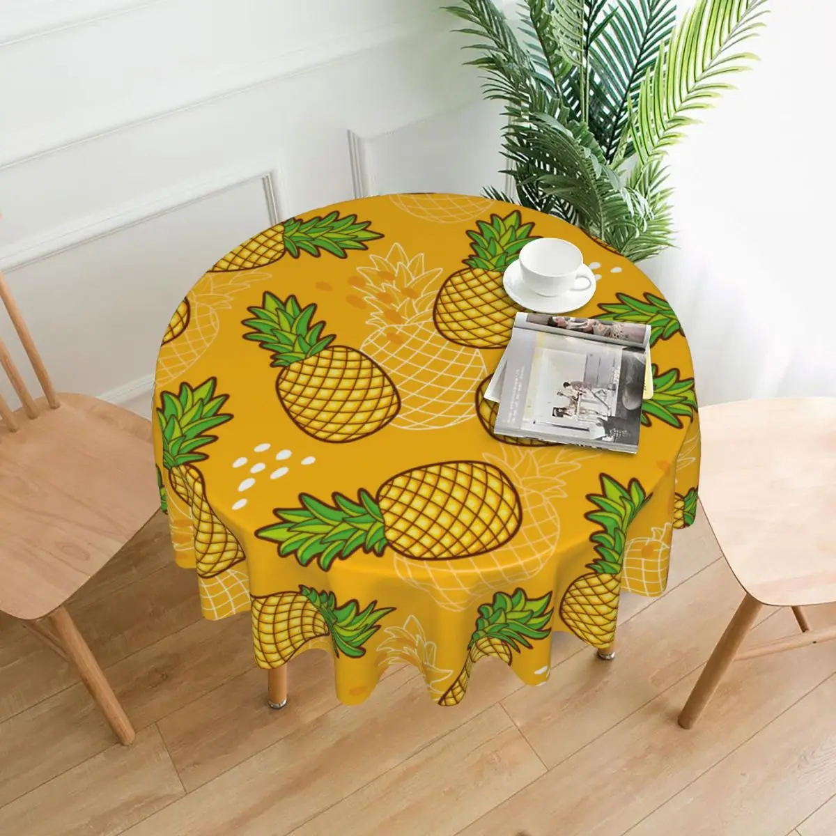 

Круглая скатерть Yelow, Обложка из ананасов, ткань для чайного столика