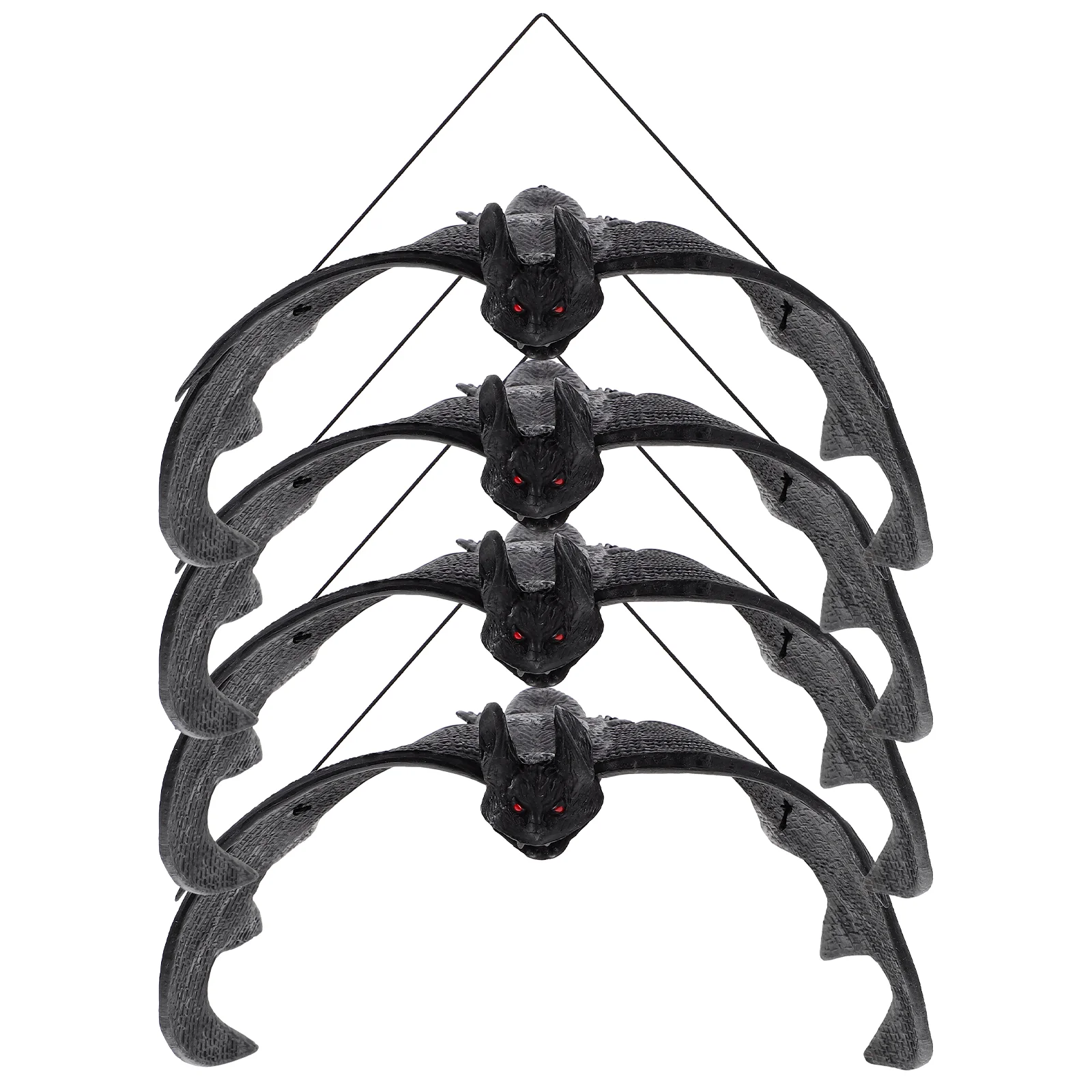 

4 Pcs Outdoor Halloween Decorations Simulation Bat Pendant Yard Props Party Ornaments Rubber