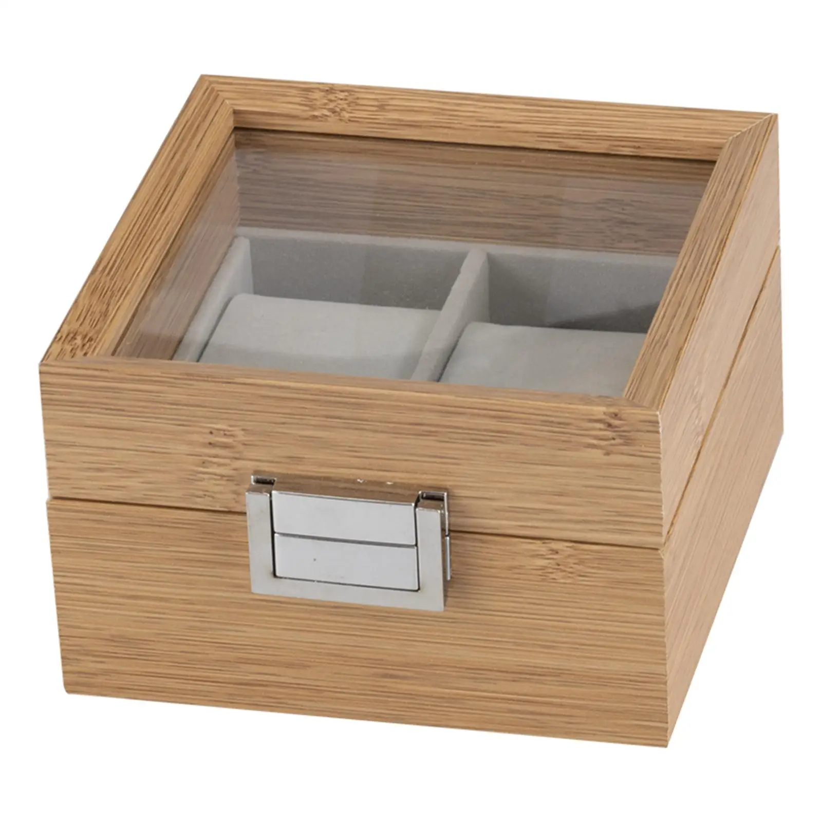 

Pattern 2 Slot Vintage Soft Pillow Square Buckle Collection Organizer for Various Watches Storage and Display Gift Box