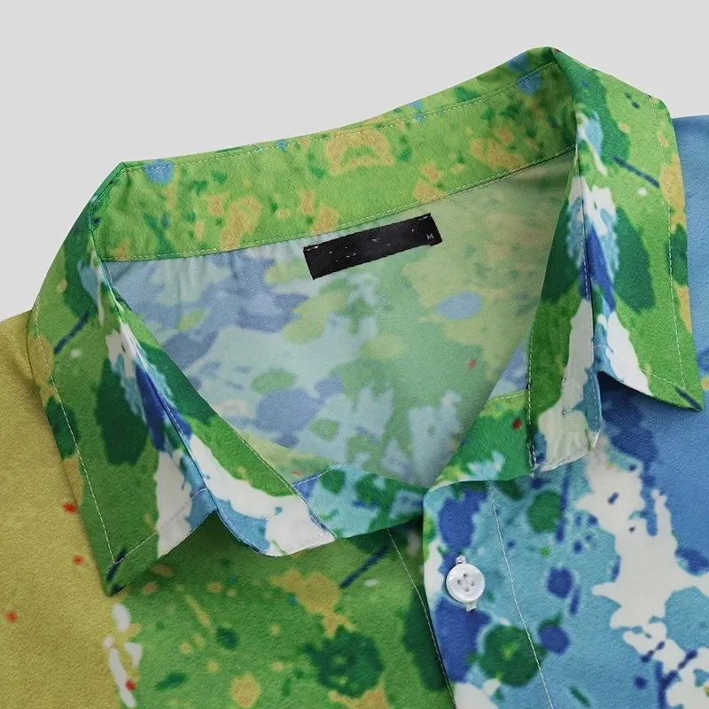 Мужская одежда новинка 2022 модная мужская брендовая рубашка с чернильным принтом