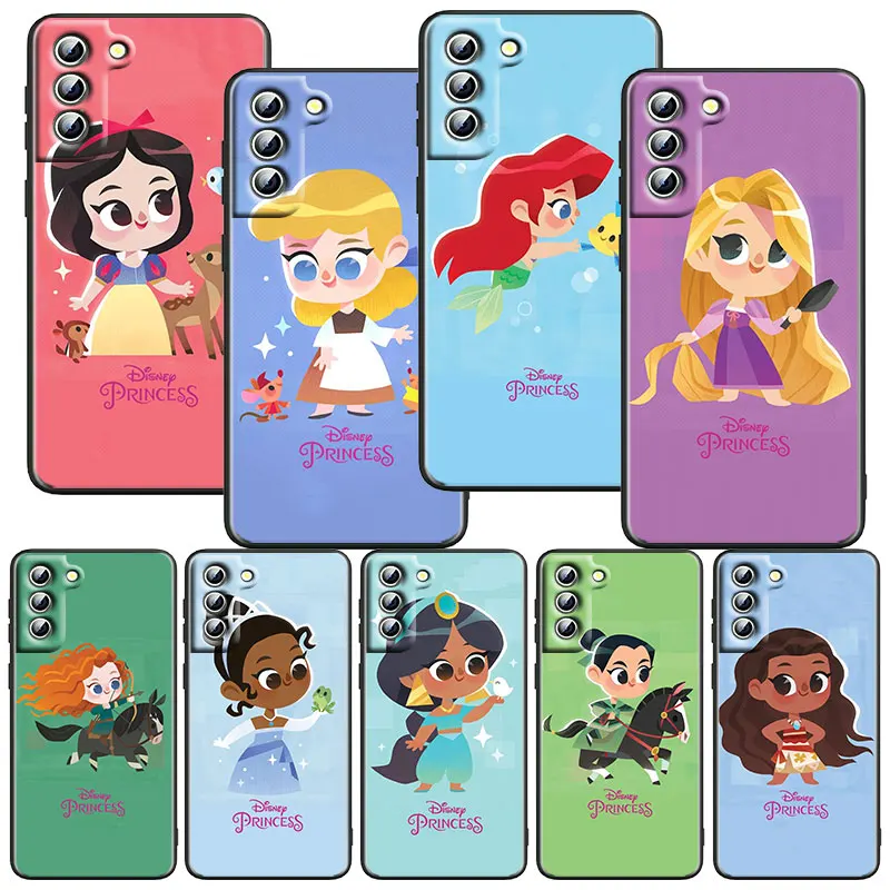 

Princess Art Phone Case For Samsung Galaxy S22 S21 S20 S10 S10e S9 S8 S7 PRO Ultra Plus FE Lite Black luxury Cover Funda Back