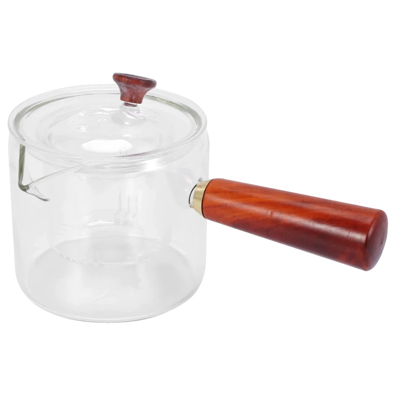 LUDA Стеклянный чайник с деревянной ручкой утолщенный термостойкий стеклянный