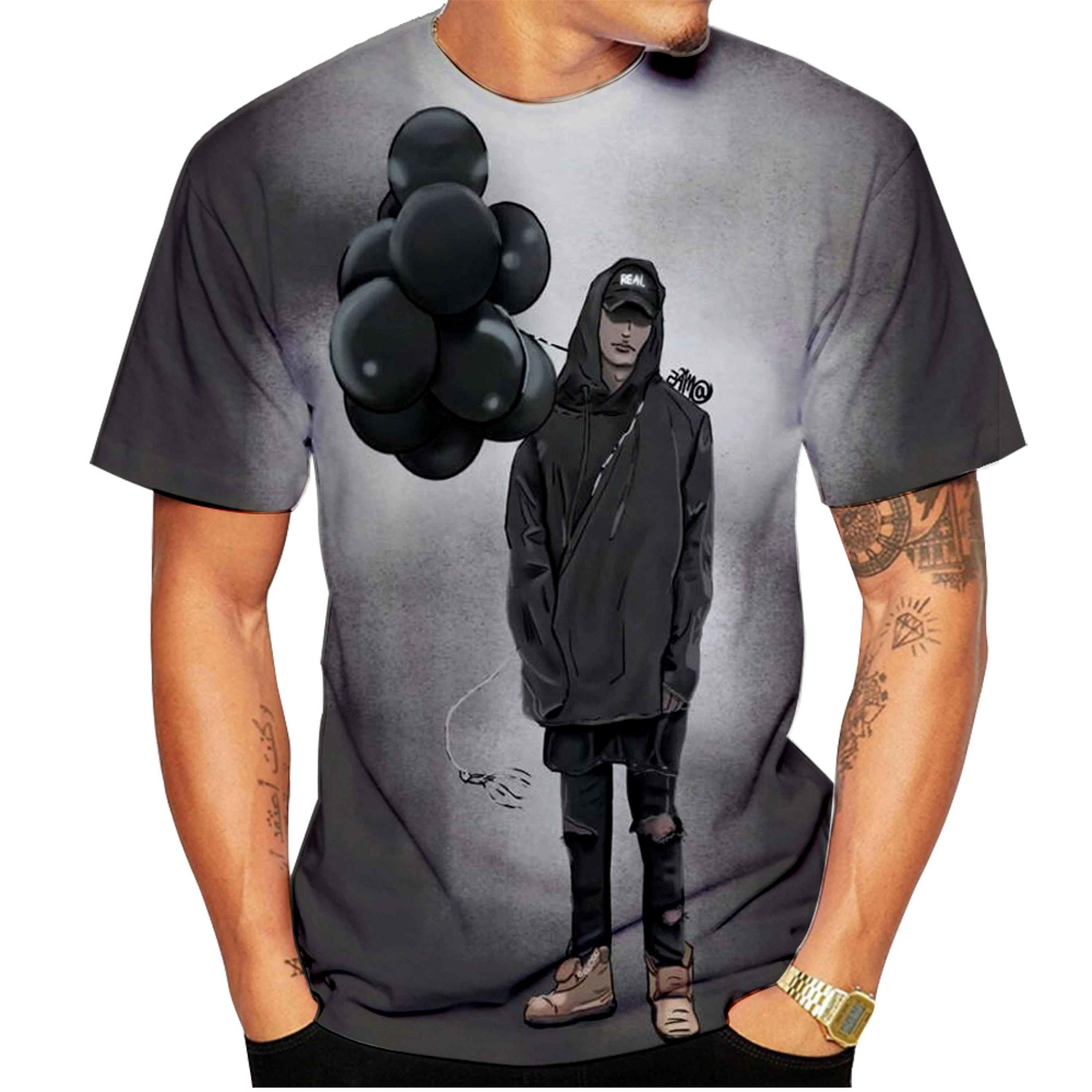 Новинка лета 2023 футболка с 3D принтом Nf в уличном стиле хип-хоп мужская и женская