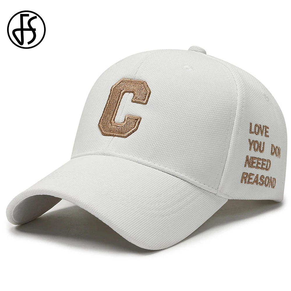 

FS 2023 Luxury Brand White Gold Baseball Caps For Men Cotton 3D Letter Women Hat Summer Snapback Trucker Cap Casquette Homme