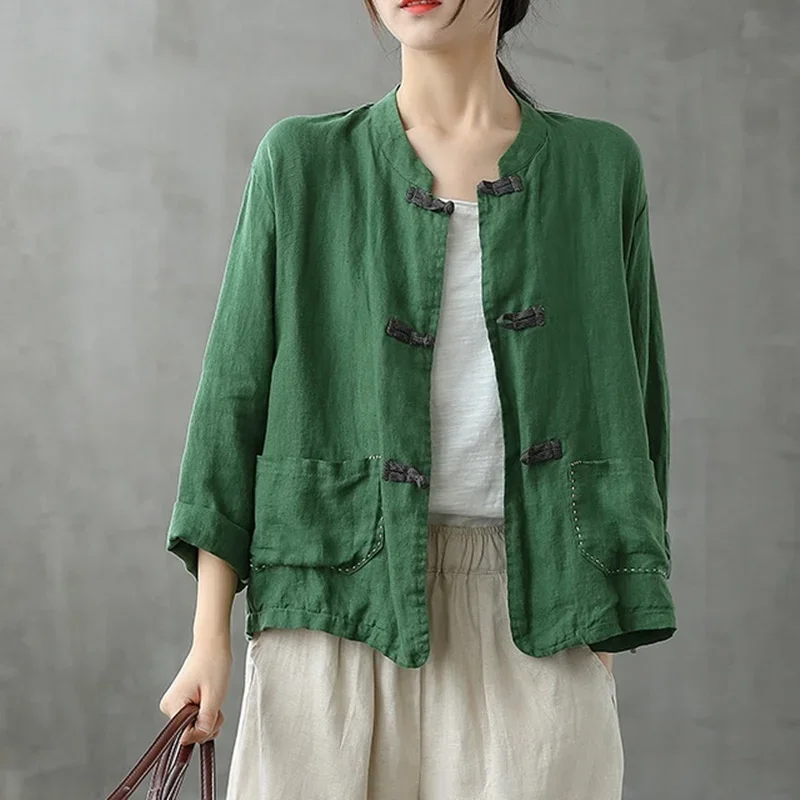 Традиционная одежда в китайском стиле женская рубашка костюм Тан 2020 хлопковый