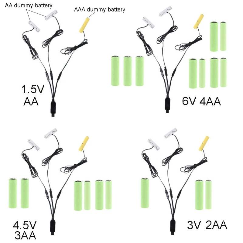 

3in1 LR6 AA AAA Battery Eliminator USB Power Supply for Radio Gameboy Toothbrush