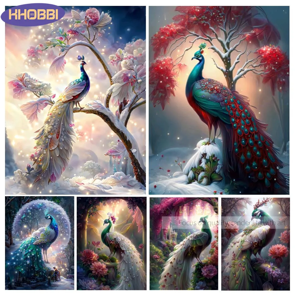 

Алмазная 5d живопись, кристалл, великолепный павлин, цветы, пейзаж, полная Алмазная вышивка, новинка 2023, «сделай сам», вышивка крестиком, иску...