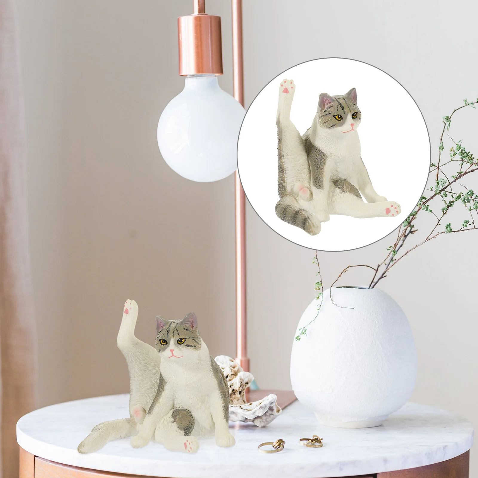 

Cat Figurines Mini Decor Figure Kitten Cupcake Cake Topper Kids Toy Kawaii Statue Ornaments Desk Cute Diy Terrarium Playset