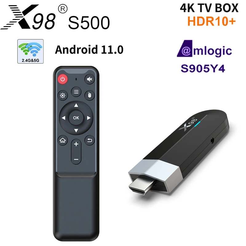 

Приставка Смарт-ТВ X98 S500, Android 11, Amlogic S905Y4 AV1 BT 4K, Wi-Fi