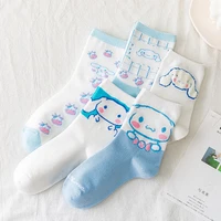 1 pair new socks womens tube socks cotton cartoon kawaii popular casual fashion anime sanrio big ear dog cute girl socks 35 39
