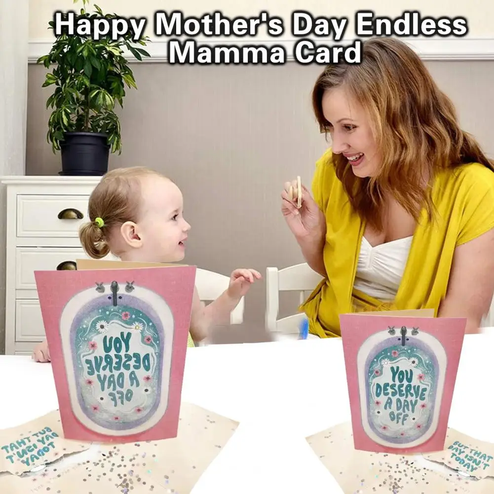 

Mother's Day Card Eye-catching Sing A Song Mothers Day Greeting Card Foldable Paper Art Music Greeting Card Festival Supplies