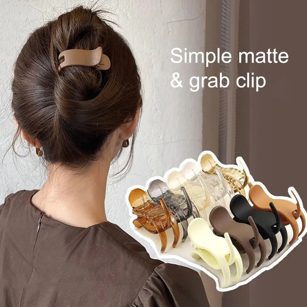 

Women Hair Clip Solid Color Easy Operate Strong Claw Anti-slip Cross Hair Decoration Headwear Hair Accessories
