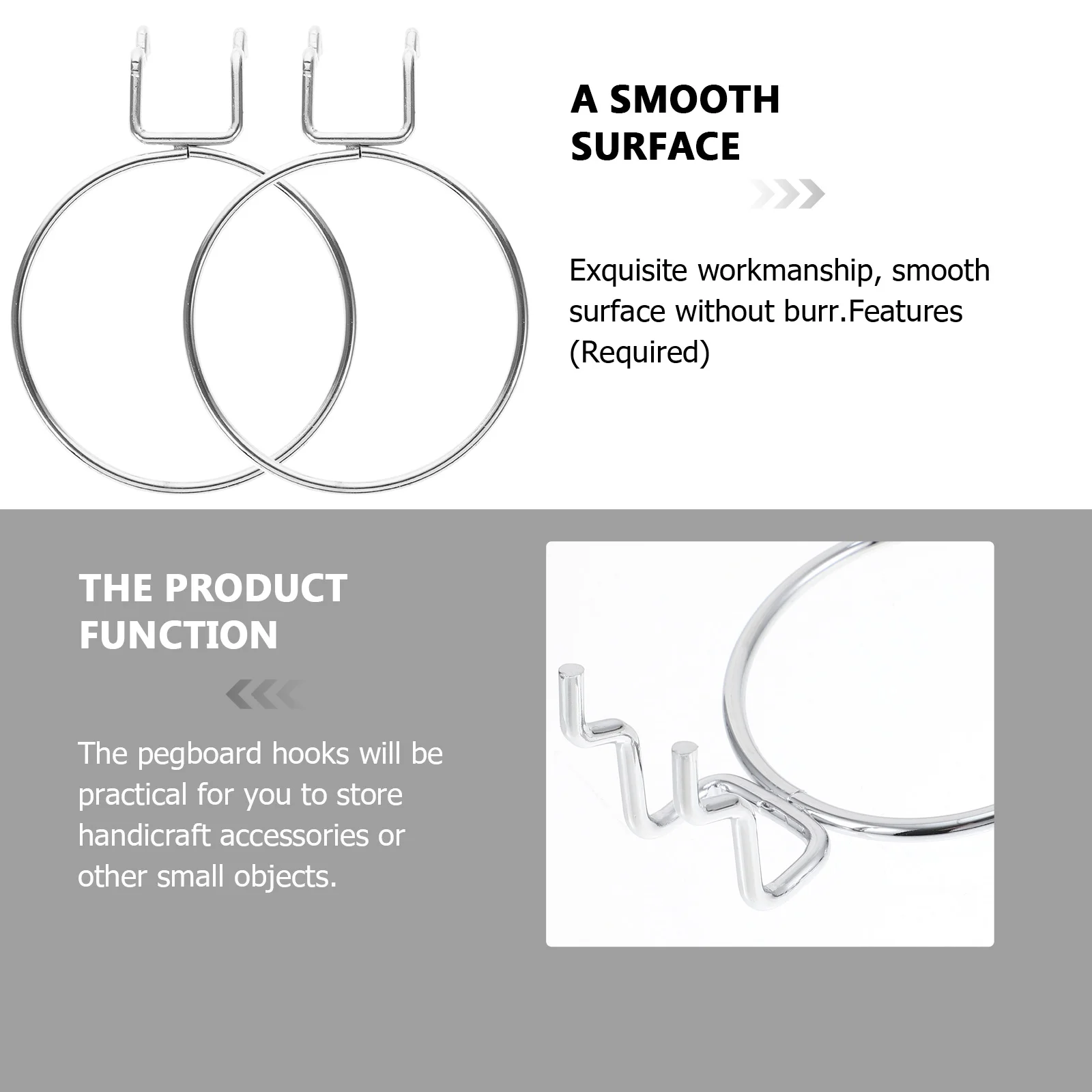 

2pcs Garage Pegboard Accessories Pegboard Organizer Accessories Peg Board Hooks Pegboard Circle Hook