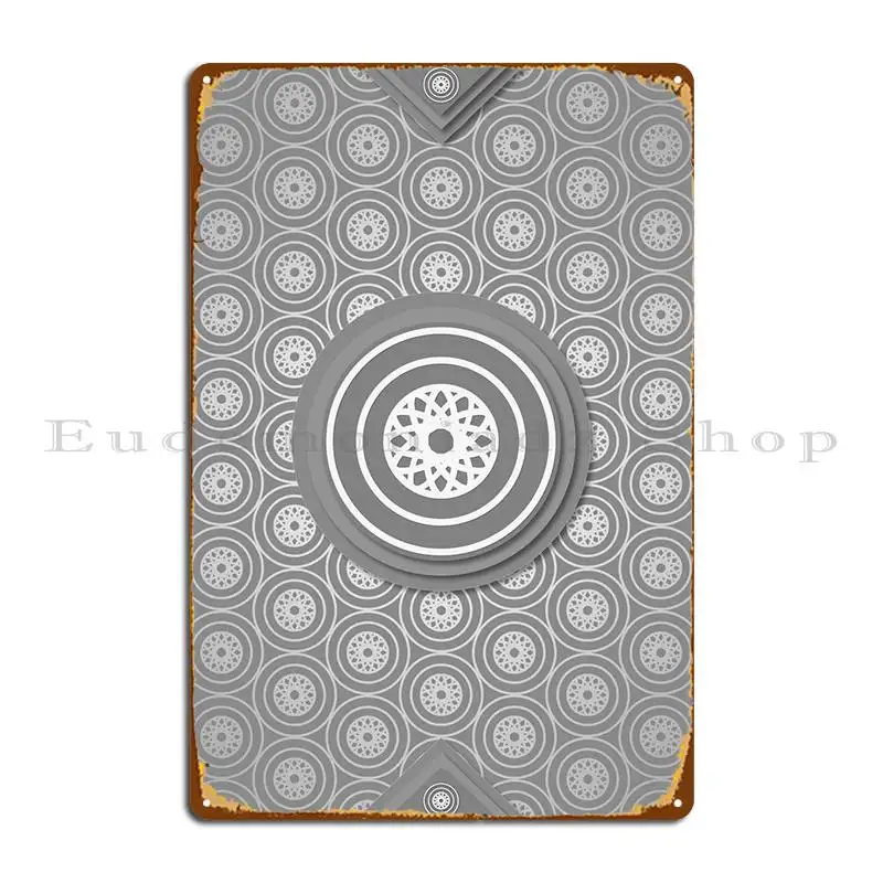 

Geometric Glyph Pattern Metal Plaque Poster Party Club Club Personalized Painting Create Tin Sign Poster