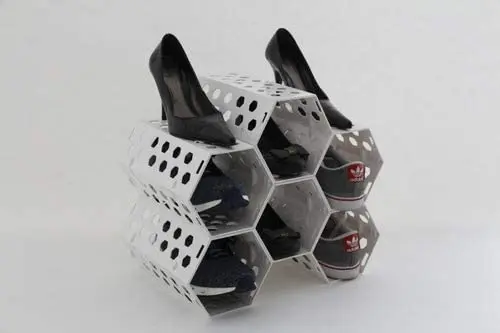 

Shoe Rack Hive 6 Cavities Door Hall Bedroom - White Shoe Shelf Living Room Space Saving Shoes Organizer Stand Holder Shoes Stora