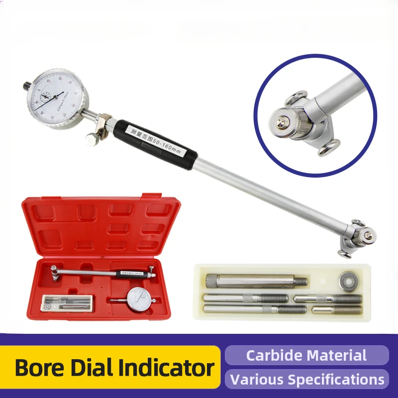 

Индикатор циферблата отверстий 18-35-50-160 мм, индикатор внутреннего диаметра для бокового отверстия двигателя, измерительный стержень, микрометр, набор индикаторов циферблата отверстий
