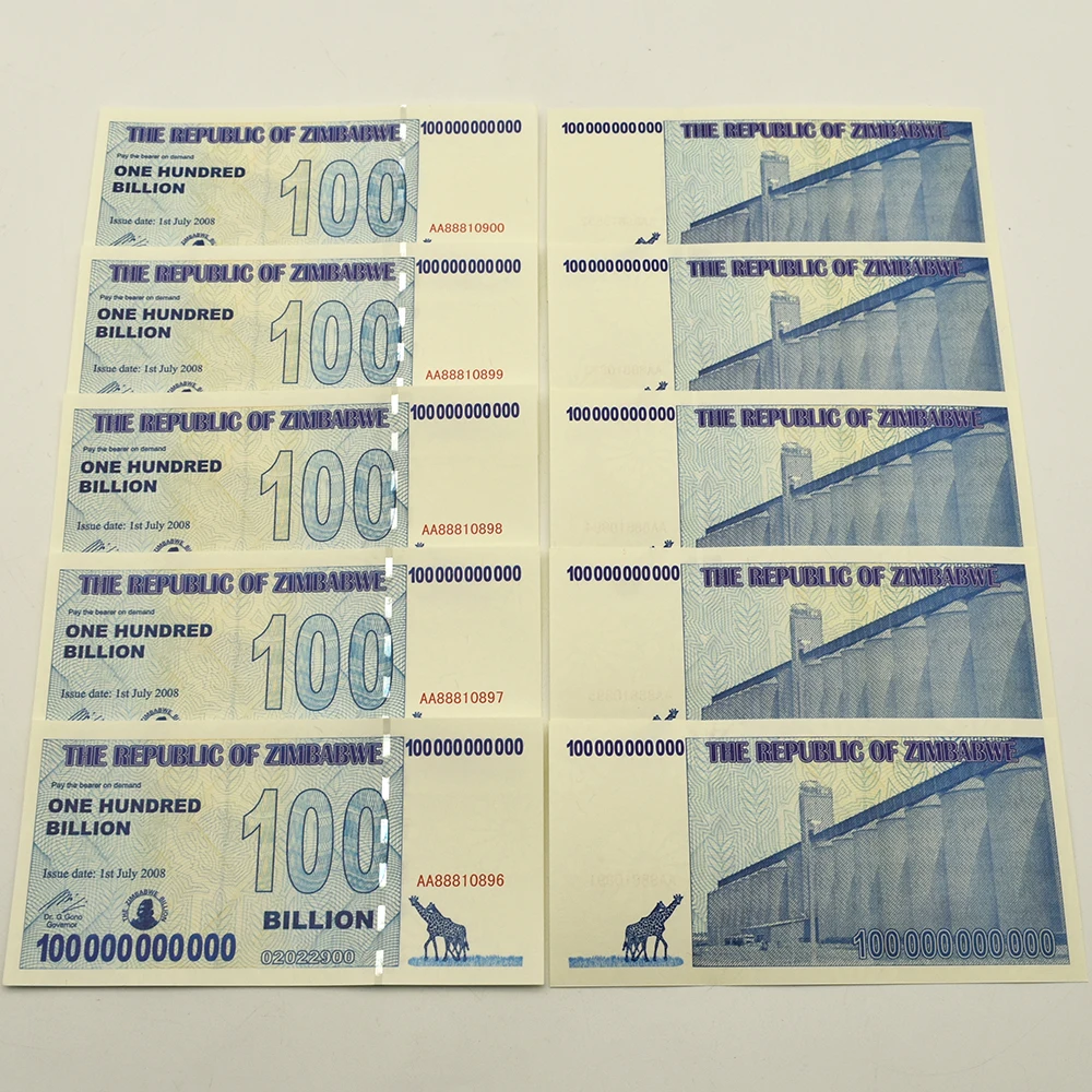 Бумажные банкноты в Зимбабве сто миллиардов банкнот лучшая художественная