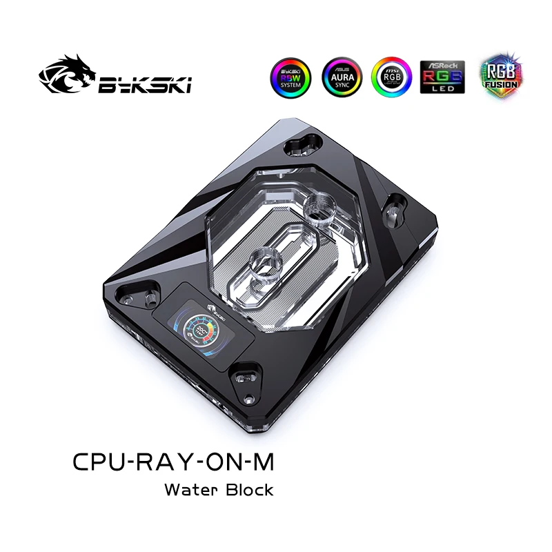Фото Водяной блок Bykski для процессора AMD RYZEN3000 AM3 AM3 + AM4 1950X TR4 X399 X570, материнская плата/блок с OLED-дисплеем температуры №3