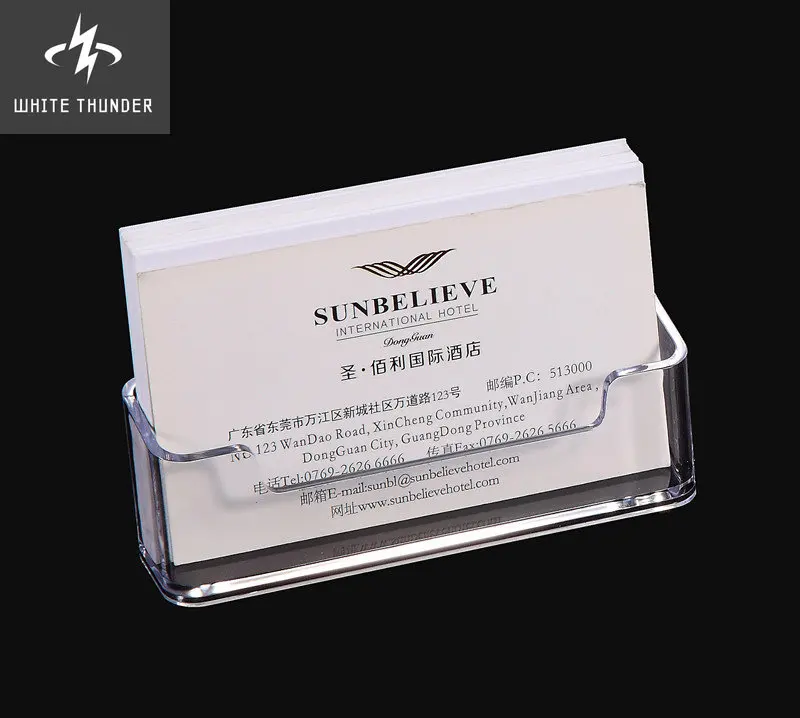 

1 Pcs Clear Desk Shelf Box Storage Display Stand Acrylic Plastic Transparent Desktop Business Card Holder Place Card Holder