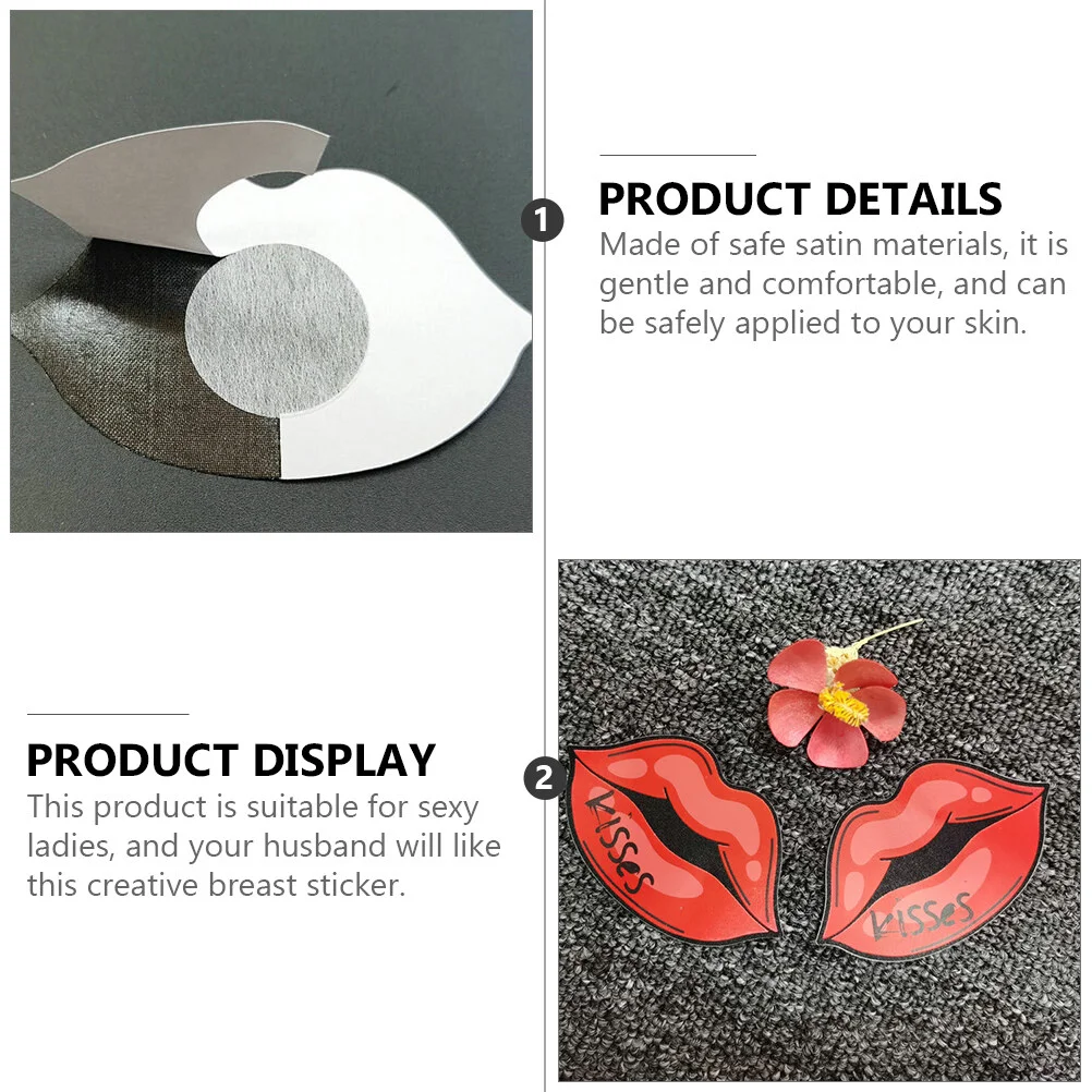 10 Pairs Valentine's Day Stickers Cover Brasieres Para Mujer Pasties Satin Material Breast Lovers Adult Pacifier