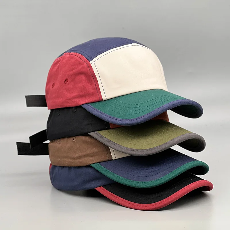 2022 Color Matching Five- Panel Cap Men and Women Retro Stitching Peaked Caps Outdoor Leisure Baseball Hat Hip Hop Hats