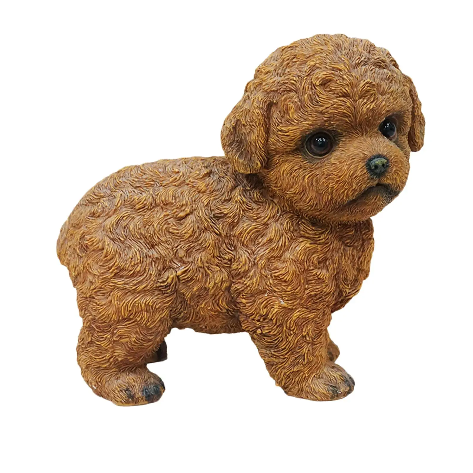 

Adorable Teddy Dog Statue Resin for Kids Adult Crafts Durable Funny Animal Figurine for Home Office Outdoor Table Centerpiece