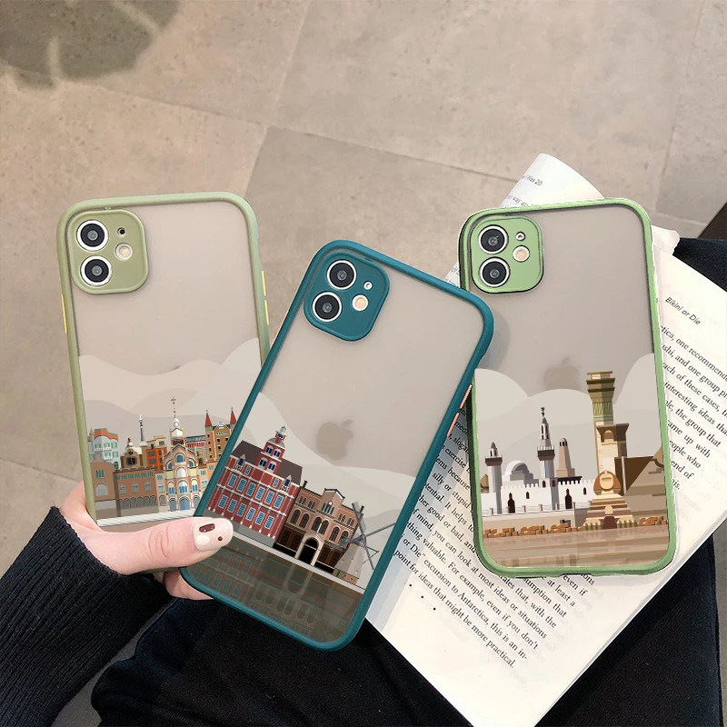 

World Famous Building Phone Case for iphone X XR XS 7 8 14 Plus SE 2020 11 12 13 14 Pro Max Planar Architecture Shockproof Cover