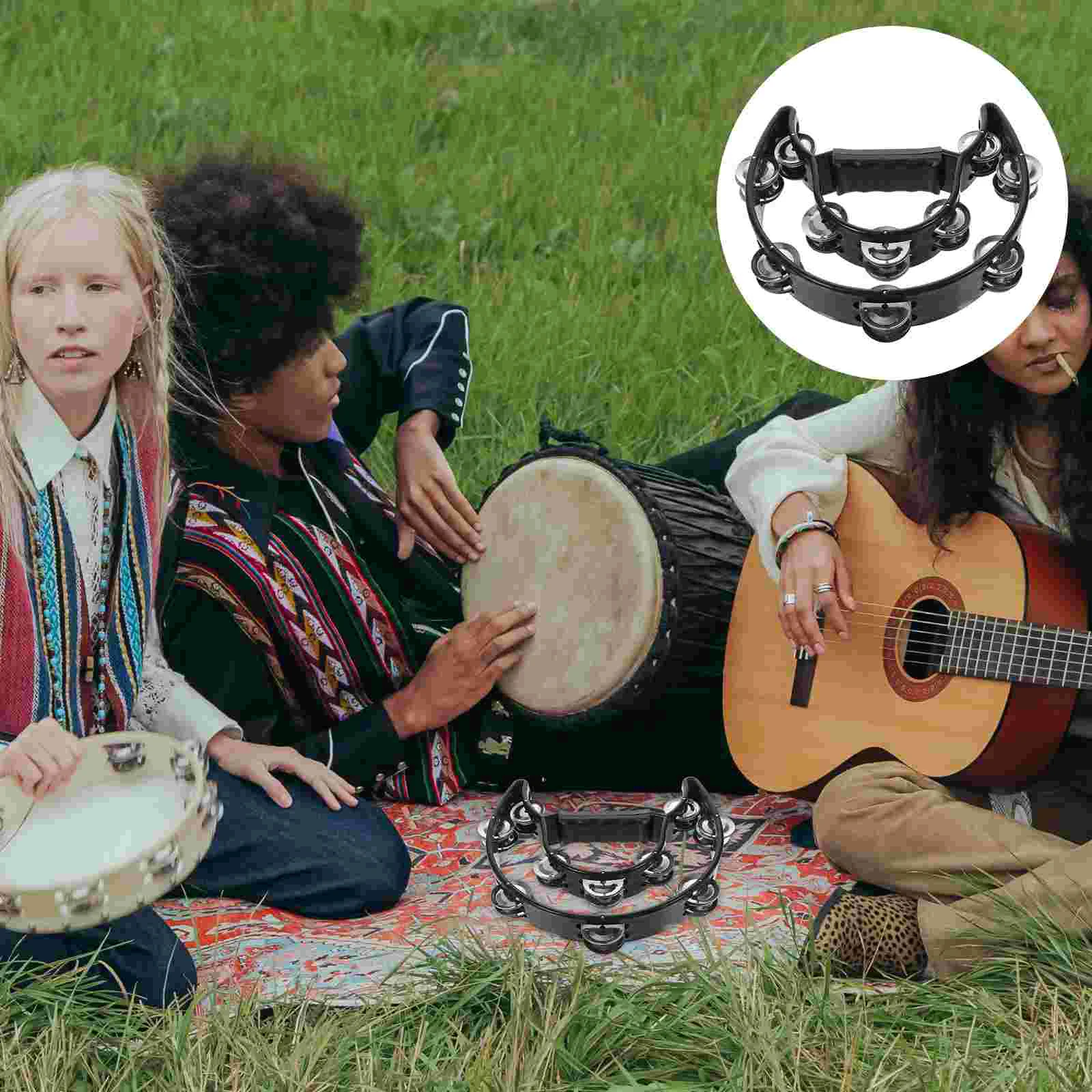 

Tambourine Percussion Musical Instrument Hand Adults Tamborines Jingle Tambourines Double Row Professional Jingles Instruments