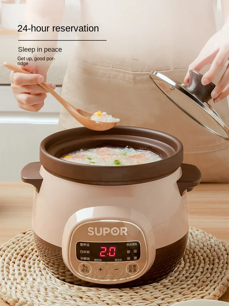 Electric Stewpot Household Soup Pot Porridge Purple Pottery Casserole Slow Cooker Automatic Ceramic Health Stew |