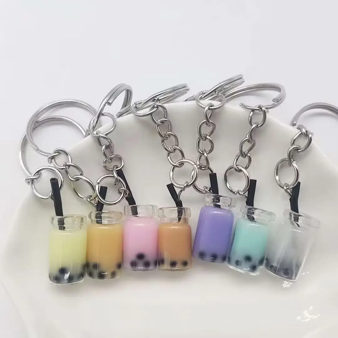 

Bubble tea key chain hanging beverage cup