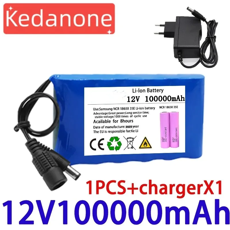 

Paquete de batería de iones de litio recargable portátil, Super 12V, 20000mah, capacidad DC 12,6 v, 30Ah, Monitor de cámara CCTV