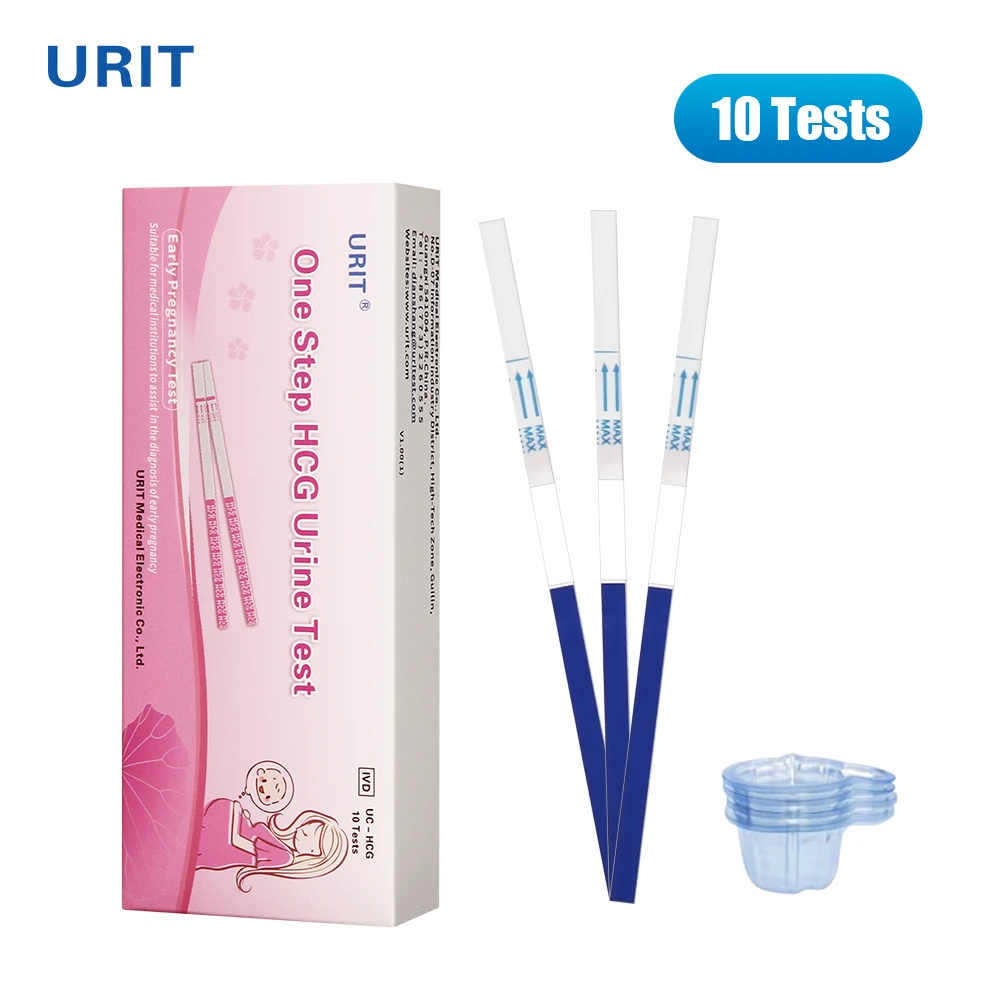 

URIT Pregnancy Tests(HCG10),Pregnancy Test strips with 10 Urine Cups for Early Detection , Accurate Results Tests for Women