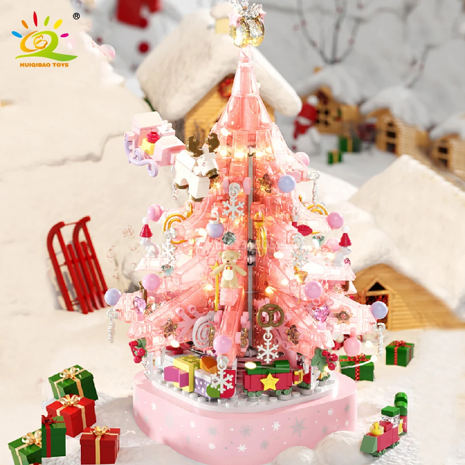 HUIQIBAO Рождественская серия хрустальных елок музыкальная шкатулка строительные