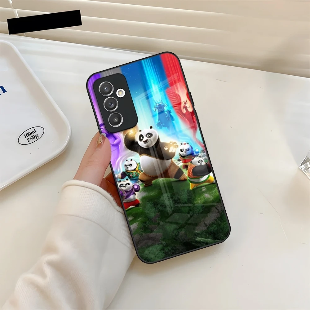 Чехол для телефона KungS F-Fu PandaS Glass Samsung Galaxy S20 S24 S21 S22 S23 Ultra Fe Plus A34 A54 A16 A24 A52 A53 M54 Cover