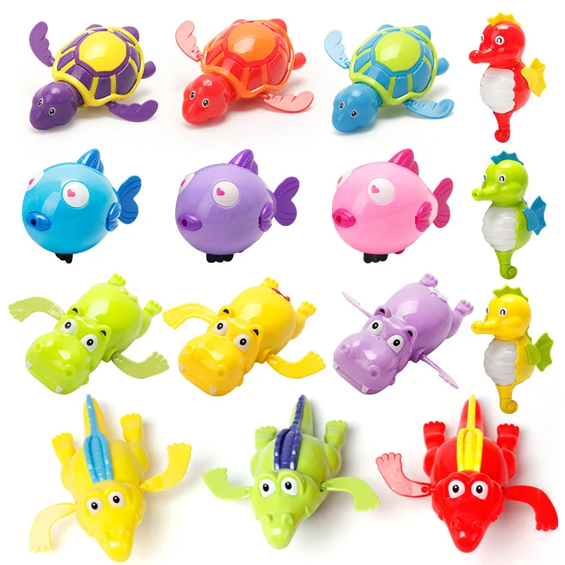 1Pc Bath Toys Turtle Dolphin Baby Shower Baby Wind Up Swim Play Toy Swimming Pool Accessories Baby Play In Water Random Color